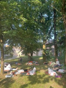 Relaxation sous les arbres phytoncide